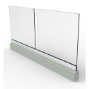 Glass railing, aluminium profile, 2500x1000mm
